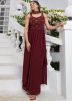 Magenta Embroidered Palazzo Suit Set