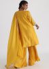 Yellow Readymade Chanderi Palazzo Suit Set