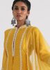 Yellow Embroidered Kurta And Dupatta In Chanderi