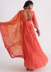 Orange Anarkali Style Suit In Chanderi