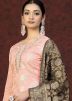 Peach Woven Work Pant Suit Set
