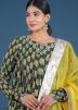 Readymade Green Block Printed Anarkali Suit