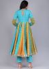Blue Readymade Bandhej Printed Anarkali Suit