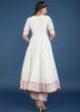 Off White Laced Readymade Angrakha Style Suit