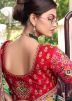 Green Net Saree With Embroidered Blouse