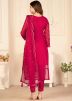 Pink Georgette Pant Suit Set With Dupatta