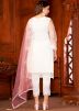 White Embroidere Net Pant Suit Set