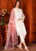 White Embroidere Net Pant Suit Set