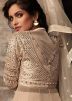 Cream Embroidered Dhoti Style Salwar Kameez With Jacket