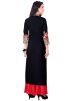 Readymade Black Embroidered Kurta With Palazzo