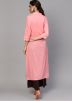 Readymade Light Pink Front Slit Kurta With Pant