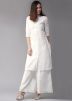 Readymade White Pin Tucks Kurta With Palazzo