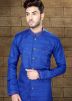 Readymade Blue Art Silk Sherwani with Churidar