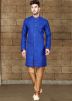 Readymade Blue Art Silk Sherwani with Churidar