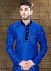 Readymade Blue Art Silk Sherwani with Black Churidar