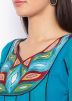 Blue Readymade Embroidered Long Anarkali Kurta Set