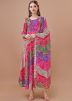 Multicolored Bandhej Printed Readymade Anarkali Suit