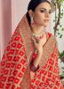 Red Heavy Pallu Embroidered Saree In Georgette
