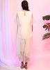 Off White Embroidered Jacket Style Top & Pant Set