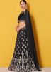 Black Art Silk Embroidered Lehenga Choli