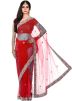 Red Stone Work Saree In Net