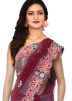 Maroon Net Embroidered Saree