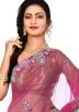 Pink Net Embroidered Saree