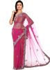 Pink Net Embroidered Saree