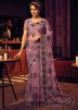 Pink Embroidered Saree & Blouse In Net