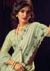 Green Sequins Embellished Pallu Net Saree