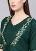 Dark Green Readymade Dress With Jacket