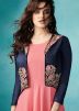 Pink Asymmetric Flared Dress With Jacket