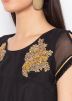 Readymade Black Asymmetric Twin Layered Kurta