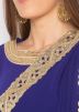 Blue Twin Layered Asymmetric Cowl Style Kurta