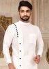 Readymade White Asymmetric Kurta With Dhoti