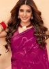 Pink Sequins Embellished Georgette Saree