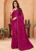 Pink Sequins Embellished Georgette Saree