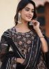 Readymade Black Floral Print Gharara Suit Set