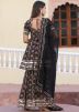 Readymade Black Floral Print Gharara Suit Set