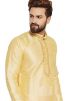 Golden Dupion Silk Readymade Kurta With Dhoti
