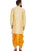 Golden Dupion Silk Readymade Kurta With Dhoti