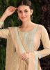 Golden Embroidered Suit Set In Georgette