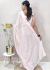 Pink Sequins Embellished Georgette Saree