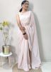 Pink Sequins Embellished Georgette Saree