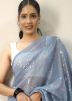 Grey Georgette Embroidered Saree