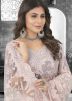 Off White Embroidered Net Saree