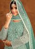 Seafoam Green Embroidered Net Anarkali Suit Set