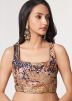 Purple Embroidered Border Organza Saree