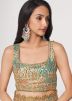 Blue Digital Floral Printed Contemporary Style Saree