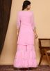 Readymade Pink Hand Block Print Sharara Suit